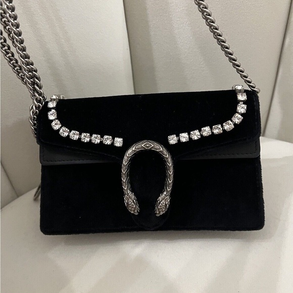 Dionysus crystal embellished velvet super mini bag - Picture 4 of 4